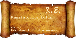 Kasztelovits Eutim névjegykártya